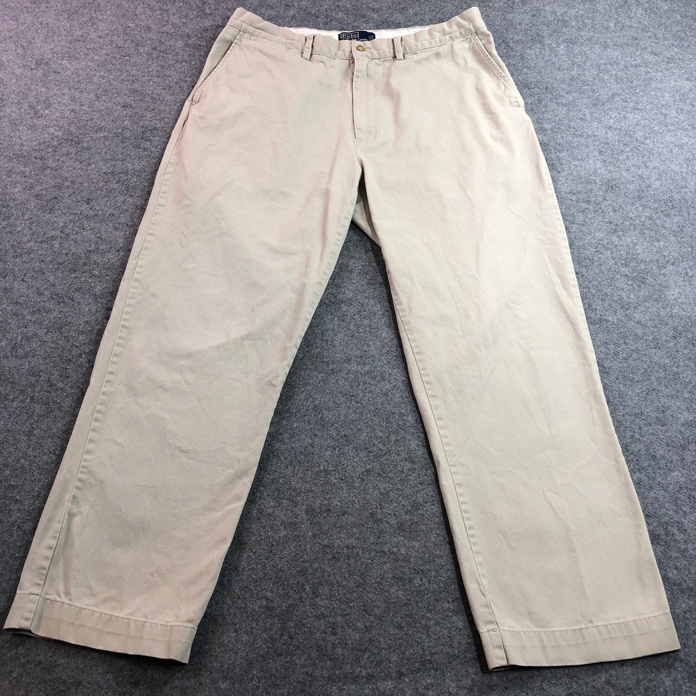 Polo Ralph Lauren Mens Classic Chino Pants 36/30 Khaki Straight Leg Cotton